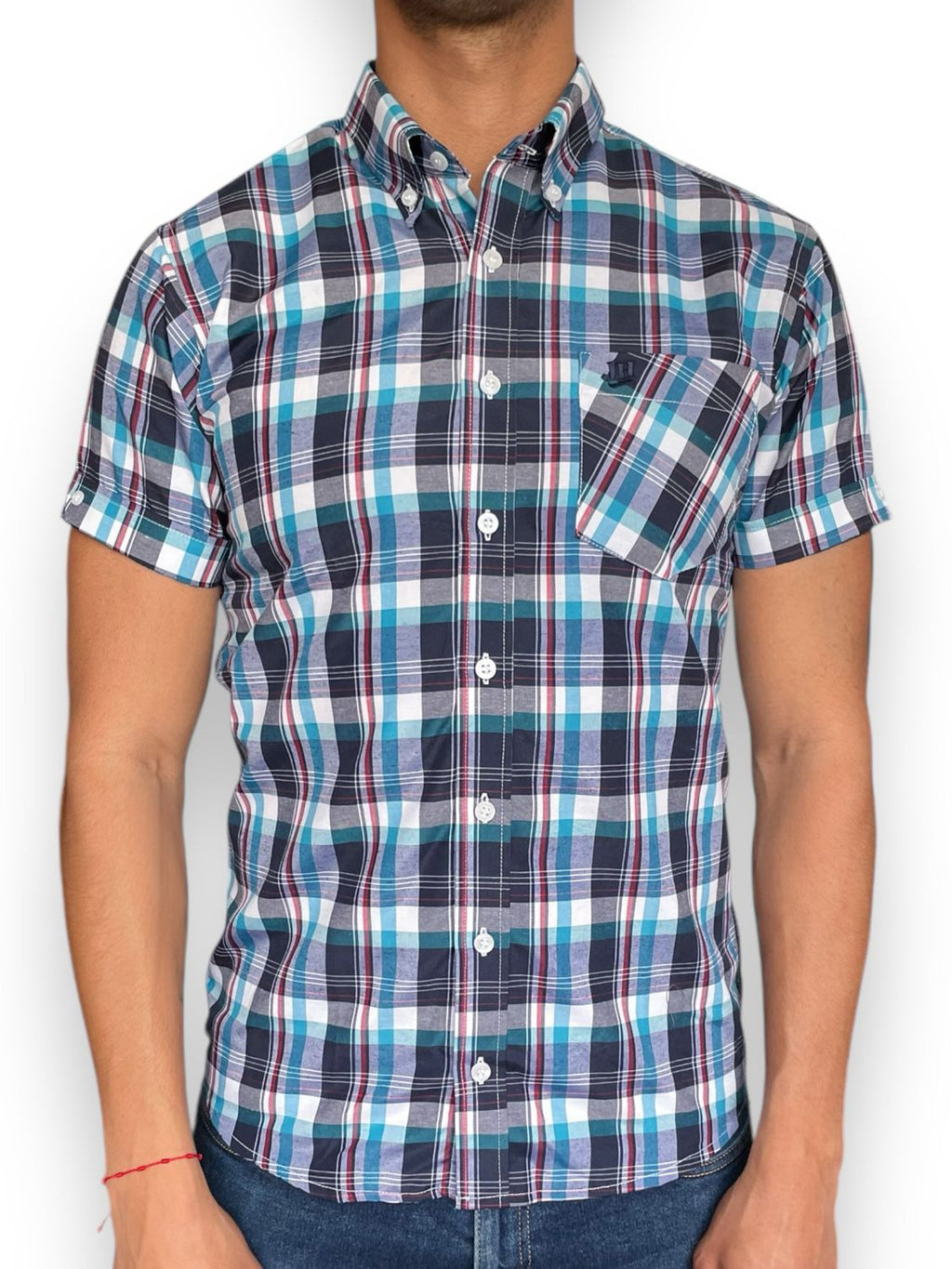 Camisa Harriot - Azul/Rojo