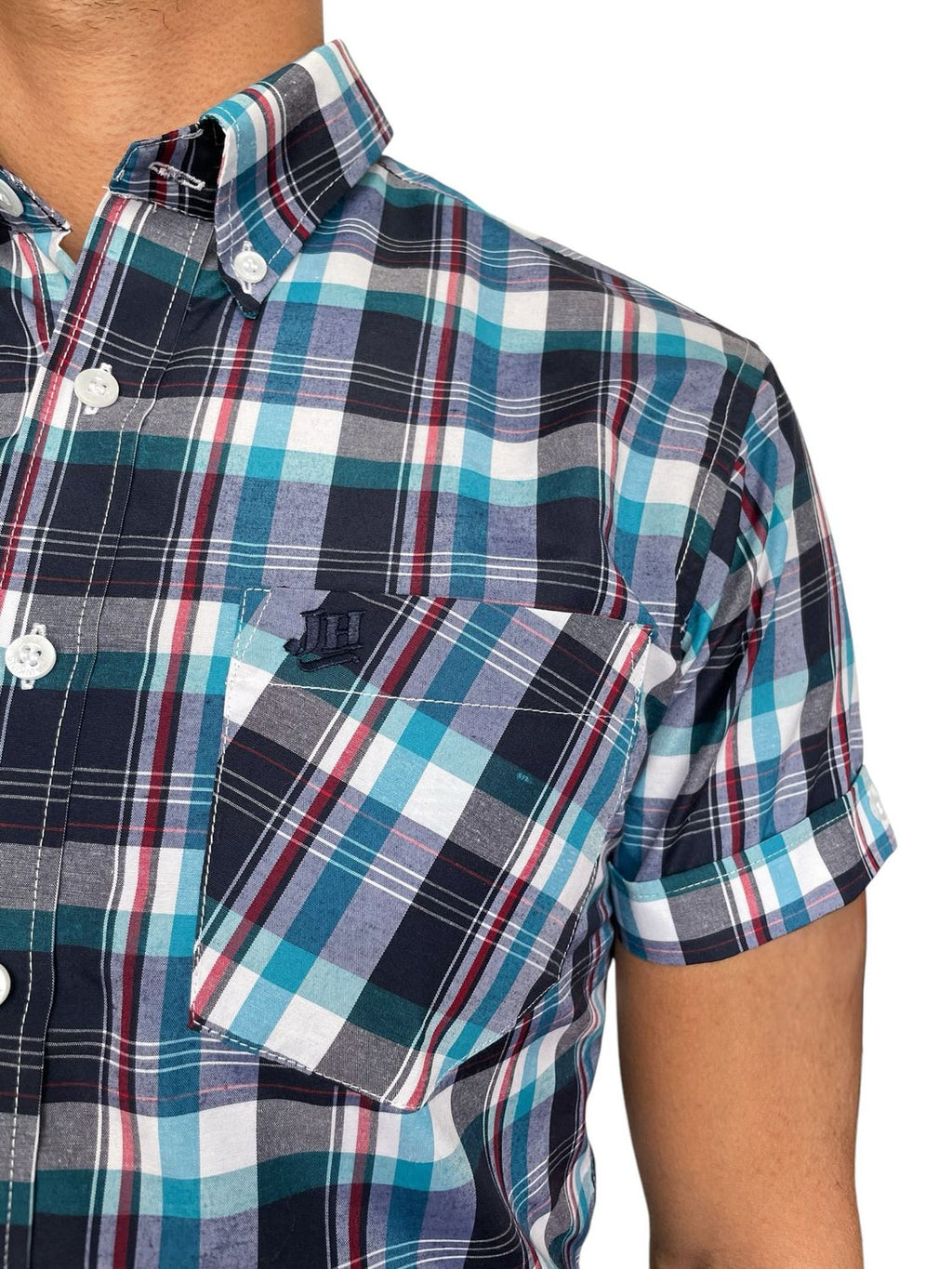 Camisa Harriot - Azul/Rojo
