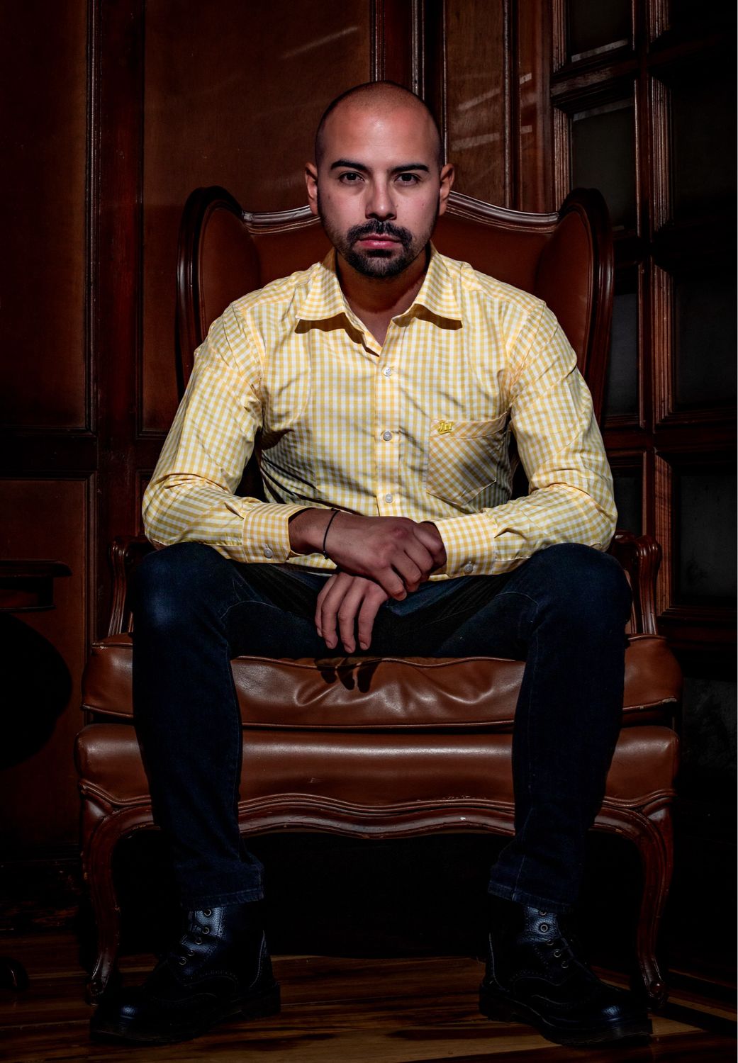 Camisa Specter - (Amarillo/blanco)