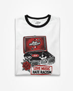 Camiseta Love Music, Hate Racism - Tocadiscos