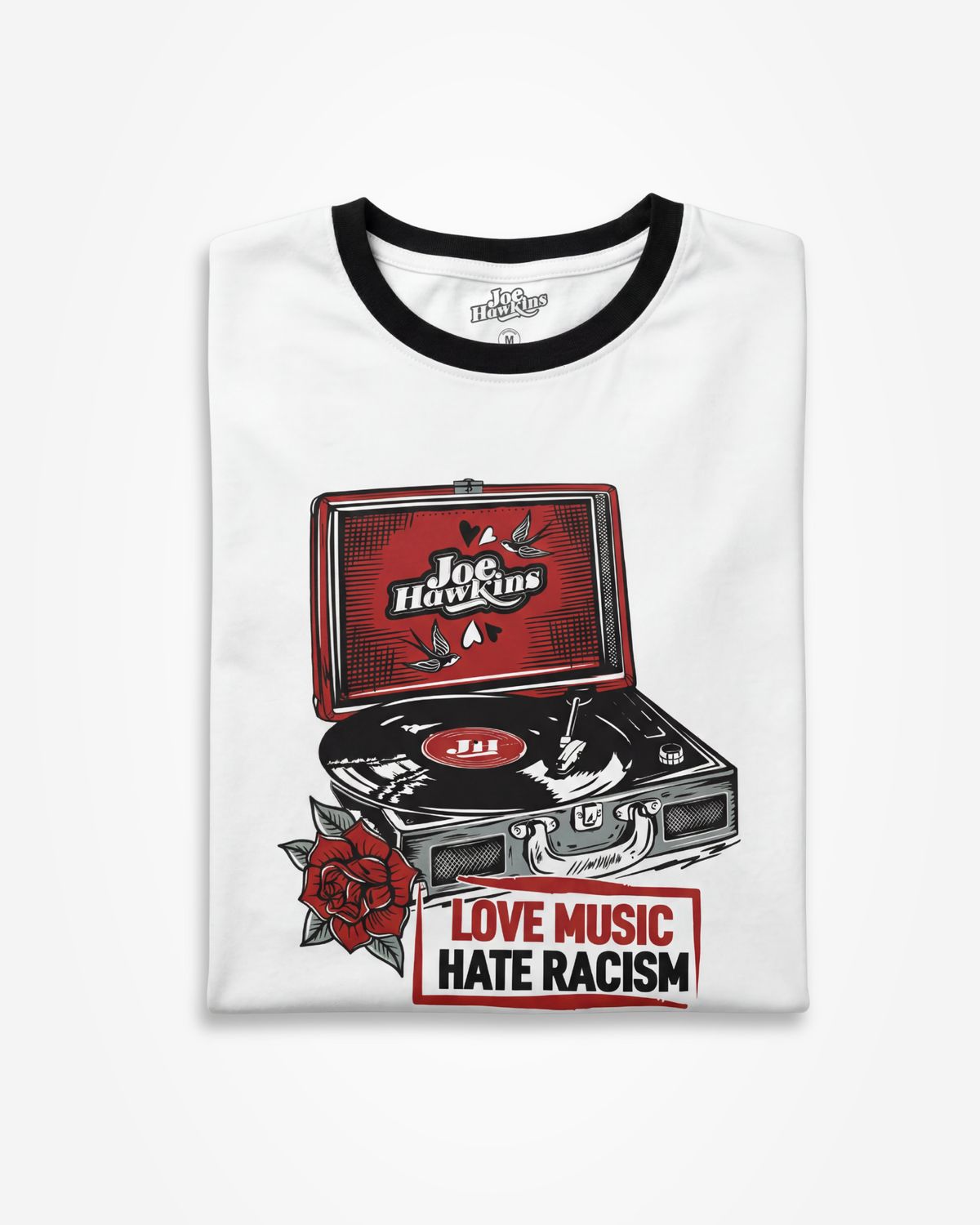 Camiseta Love Music, Hate Racism - Tocadiscos