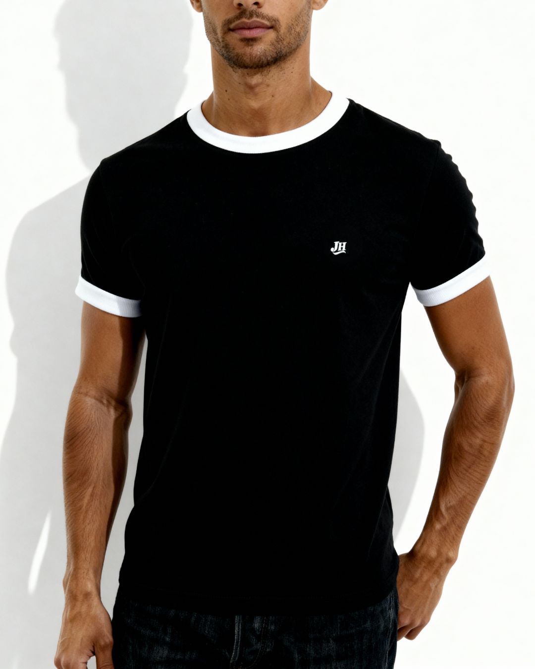 Camiseta Ringer - Negro y blanco