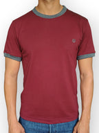 Camiseta Ringer - Vino y gris