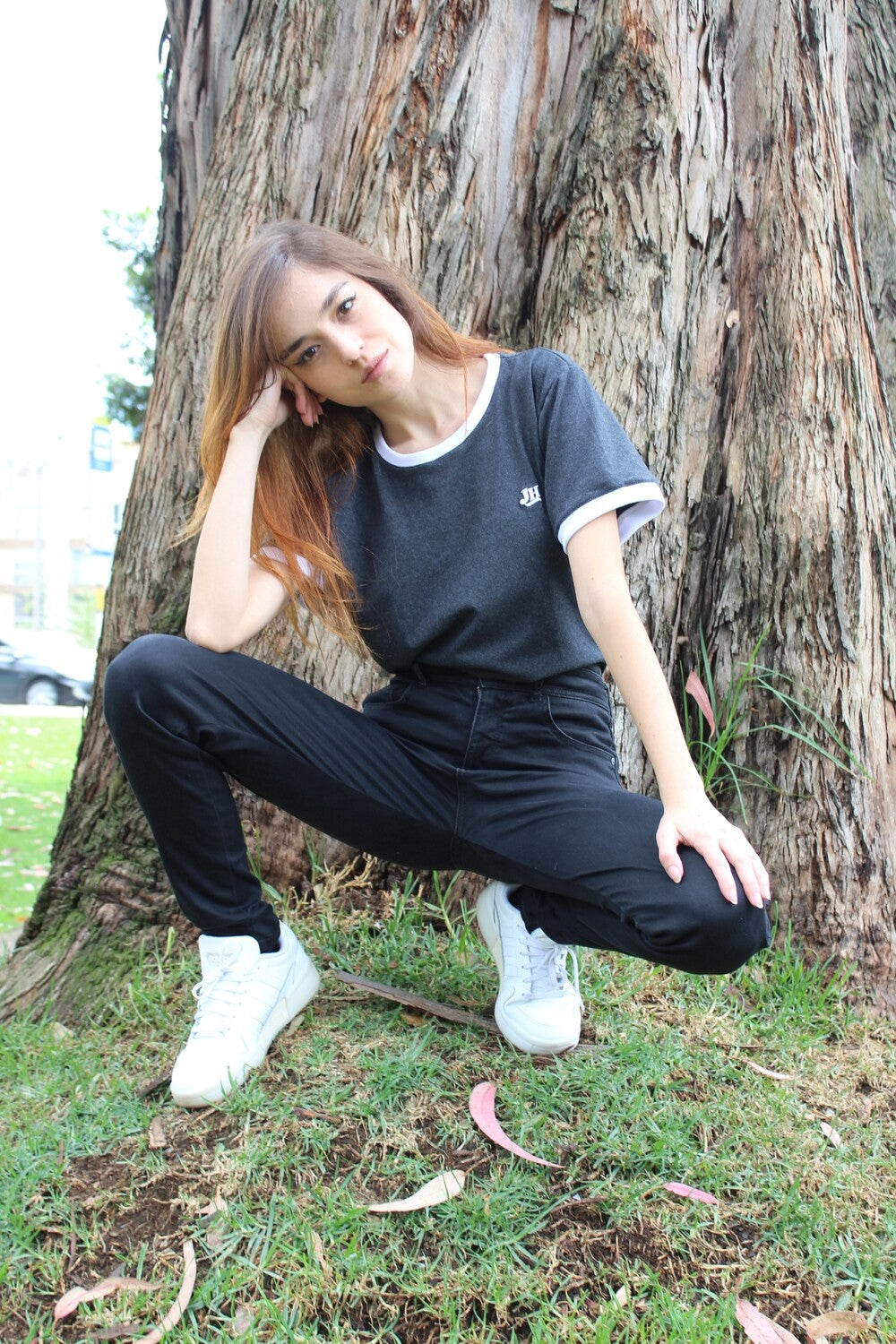 Camiseta ringer ECO- Gris (Mujer)