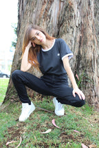 Camiseta ringer ECO- Gris (Mujer)