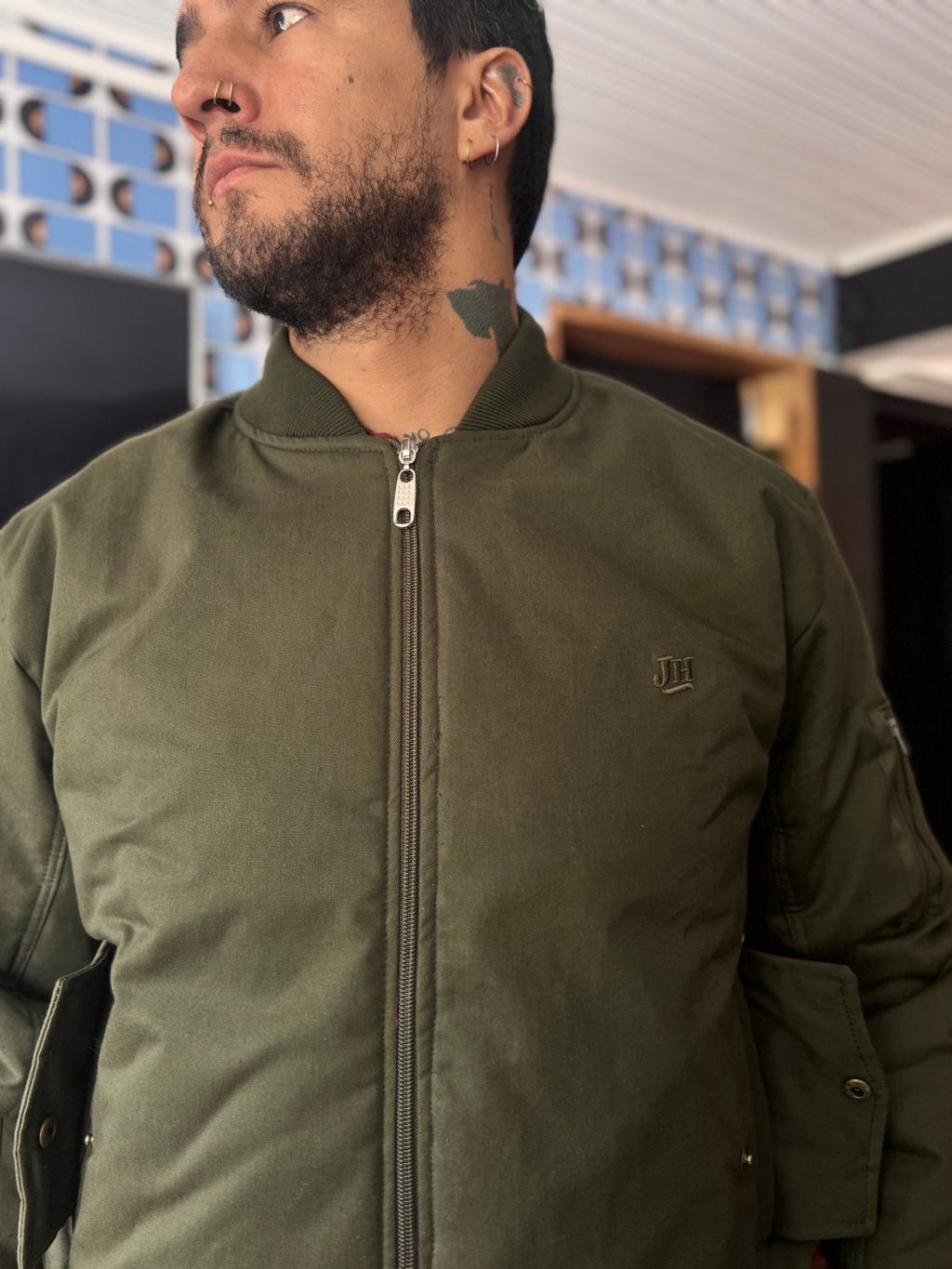 Chaqueta Bomber - Verde oliva
