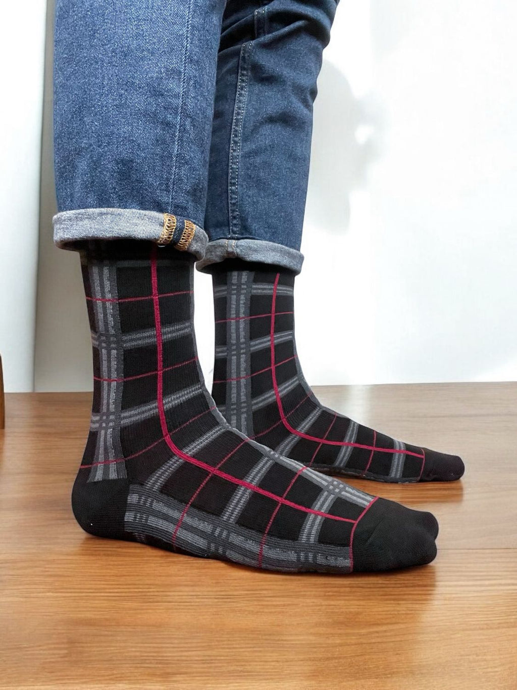 Medias Tartán - Negro/gris