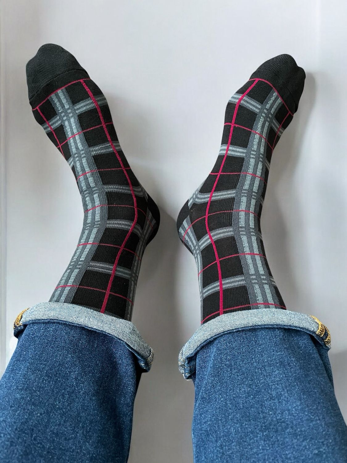 Medias Tartán - Negro/gris