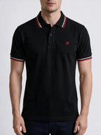 Polo JH - Negro/Rojo y blanco