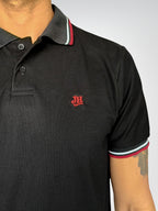 Polo JH - Negro/Rojo y blanco