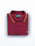JH Polo - Burgundy/Ochre