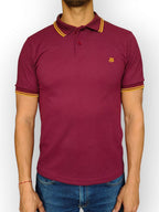 JH Polo - Burgundy/Ochre