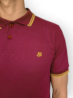 JH Polo - Burgundy/Ochre